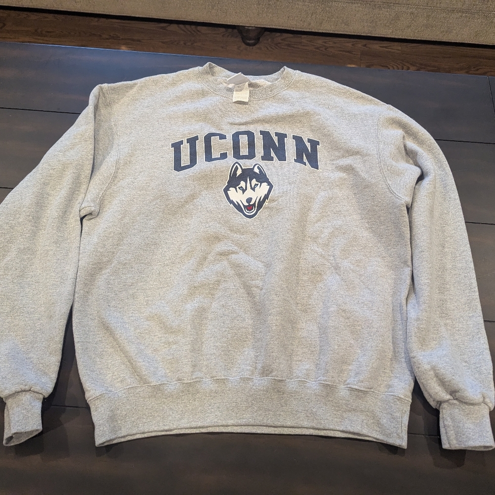 Champion UConn Gray Crewneck Sweater